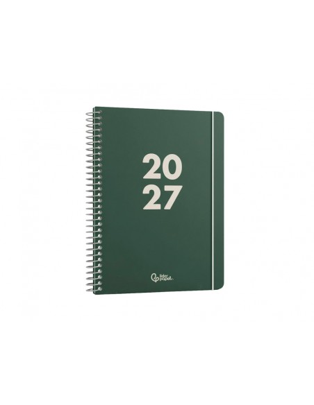Agenda oficina liderpapel 2027 espiral basic dia pagina a6 bilingue 60g papel fsc verde Agenda oficina liderpapel 2027 espiral basic dia pagina a6 bilingue 60g papel fsc verde