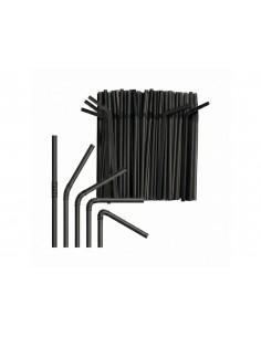 Sorbete articulado polipropileno negro 6x230 mm paquete de 100 unidades