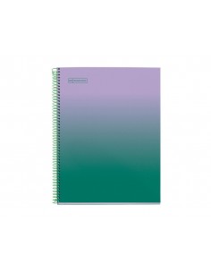 Cuaderno espiral miquelrius din a4 80 hojas cuadro 5 mm 90 gr gradient lavanda/verde