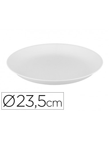 Plato polipropileno archivo 2000 llano 23,5 cm diametro reutilizable e irrompible libre bpa color blanco