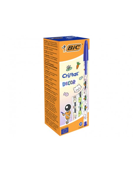 Boligrafo bic cristal kawaii azul punta 1 mm