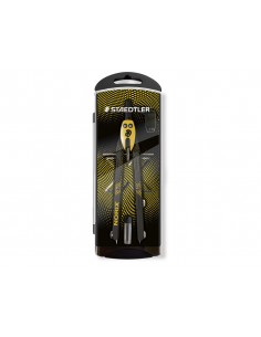 Compas staedtler noris 555 con husillo y rueda central sin alargadera tubo de minas y aguja color naranja