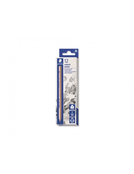 Lapices de grafito staedtler noris hb triangular jumbo madera natural jumbo