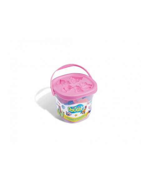 Pasta para modelar carioca doughy bucket 50 gr set de 3 unidades colores surtidos + 4 moldes Pasta para modelar carioca doughy bucket 50 gr set de 3 unidades colores surtidos + 4 moldes