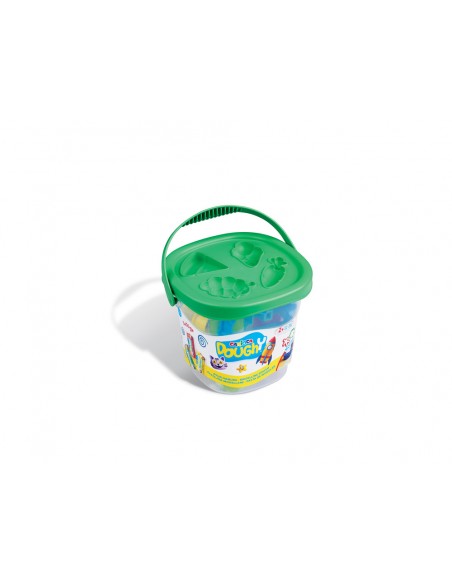 Pasta para modelar carioca doughy bucket 50 gr set de 3 unidades colores surtidos + 4 moldes Pasta para modelar carioca doughy bucket 50 gr set de 3 unidades colores surtidos + 4 moldes