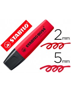 Rotulador stabilo boss fluorescente 70 rojo real