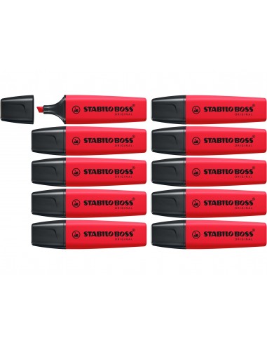 Rotulador stabilo boss fluorescente 70 rojo real
