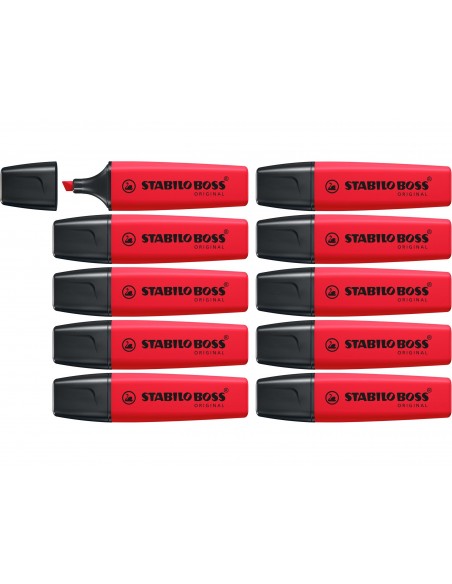 Rotulador stabilo boss fluorescente 70 rojo real