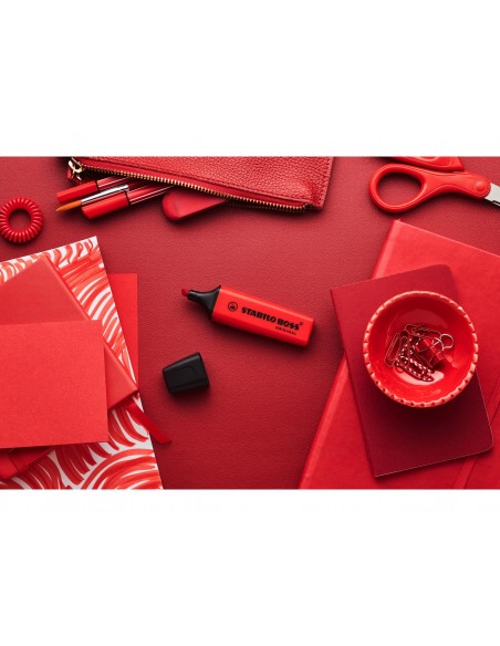 Rotulador stabilo boss fluorescente 70 rojo real