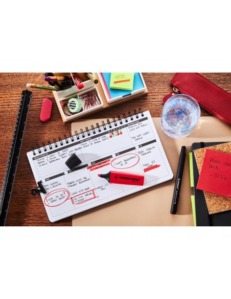 Rotulador stabilo boss fluorescente 70 rojo real