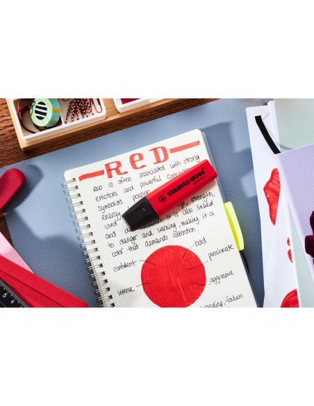 Rotulador stabilo boss fluorescente 70 rojo real