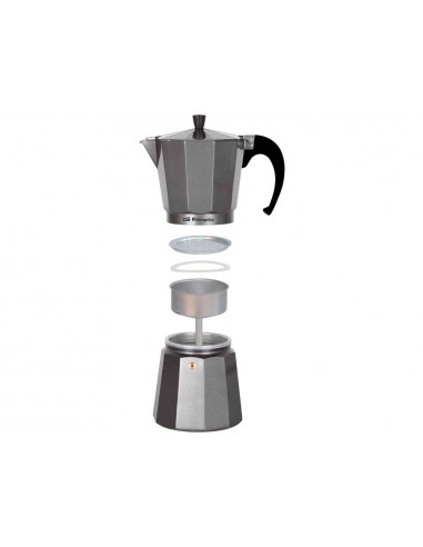 Cafetera italiana orbegozo aluminio 6 tazas apta para todo tipo de cocinas