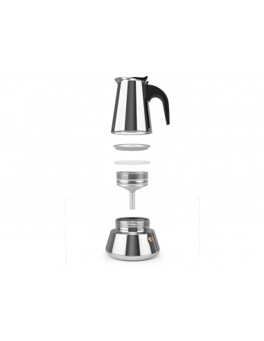 Cafetera italiana orbegozo acero inoxidable 4 tazas apta para todo tipo de cocinas