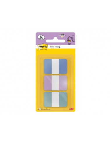 Banderitas separadoras rigidas dispensador post-it index strong 686-3 coast 25,4x38.1 mm pack de 36