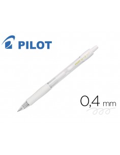 Boligrafo pilot g-2 blanco pastel tinta gel retractil sujecion de caucho