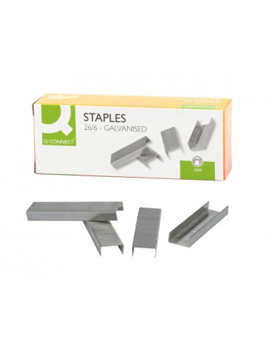 Grapas q-connect nº26/6 galvanizadas caja de 5000 unidades