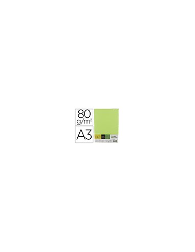Papel color liderpapel din a3 80 g verde neon paquete de 500 hojas