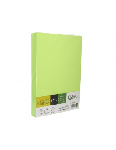Papel color liderpapel din a3 80 g verde neon paquete de 500 hojas
