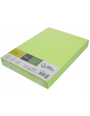 Papel color liderpapel din a3 80 g verde neon paquete de 500 hojas