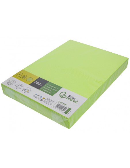 Papel color liderpapel din a3 80 g verde neon paquete de 500 hojas