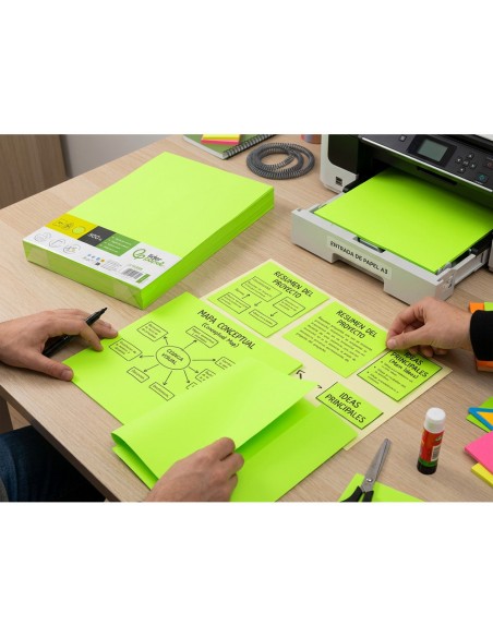 Papel color liderpapel din a3 80 g verde neon paquete de 500 hojas