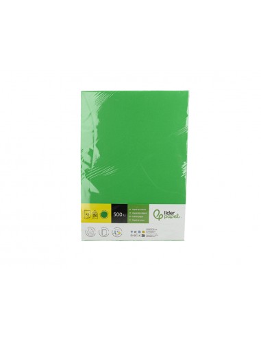 Papel color liderpapel din a3 80 g verde intenso paquete de 500 hojas