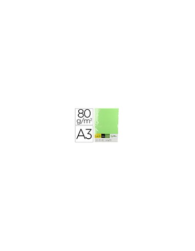 Papel color liderpapel din a3 80 g verde paquete de 500 hojas