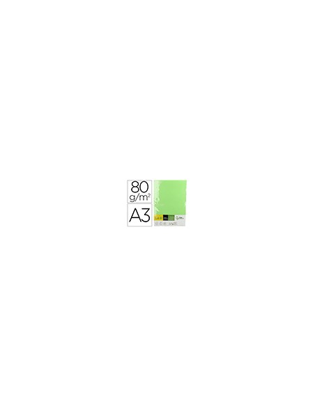 Papel color liderpapel din a3 80 g verde paquete de 500 hojas
