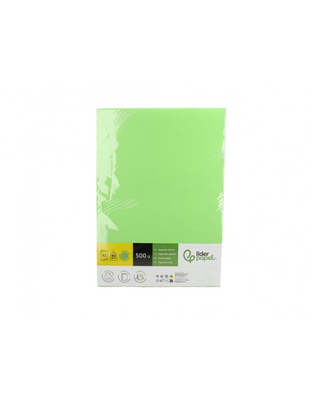 Papel color liderpapel din a3 80 g verde paquete de 500 hojas