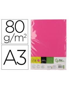 Papel color liderpapel din a3 80 g rosa intenso paquete de 500 hojas