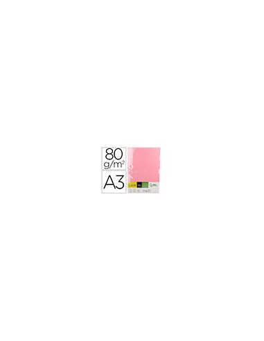 Papel color liderpapel din a3 80 g rosa paquete de 500 hojas