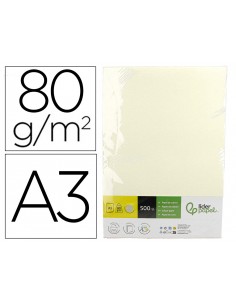 Papel color liderpapel din a3 80 g crema paquete de 500 hojas