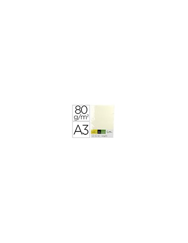 Papel color liderpapel din a3 80 g crema paquete de 500 hojas