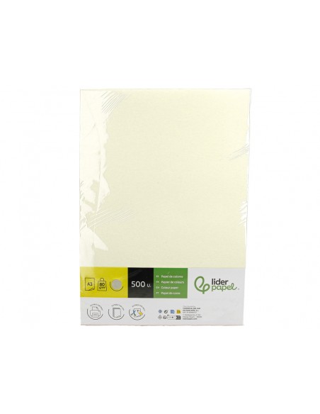 Papel color liderpapel din a3 80 g crema paquete de 500 hojas Papel color liderpapel din a3 80 g crema paquete de 500 hojas