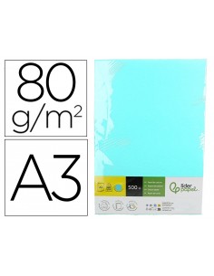 Papel color liderpapel din a3 80 g celeste paquete de 500 hojas
