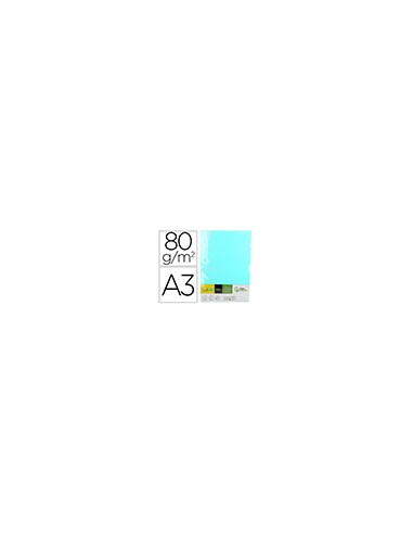 Papel color liderpapel din a3 80 g celeste paquete de 500 hojas
