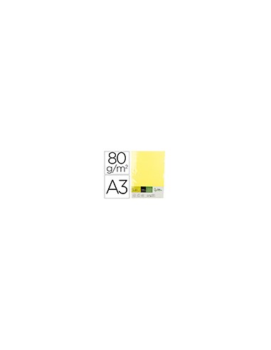 Papel color liderpapel din a3 80 g amarillo paquete de 500 hojas