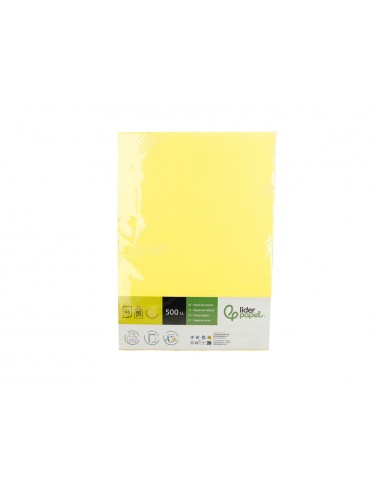 Papel color liderpapel din a3 80 g amarillo paquete de 500 hojas