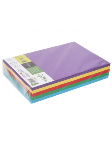 Papel color liderpapel din a4 80 g 5 colores surtidos intensos paquete de 500 hojas