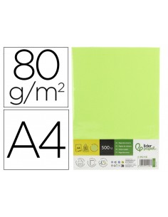 Papel color liderpapel din a4 80 g verde neon paquete de 500 hojas