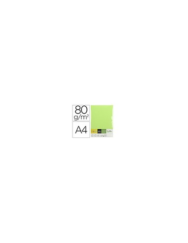 Papel color liderpapel din a4 80 g verde paquete de 500 hojas