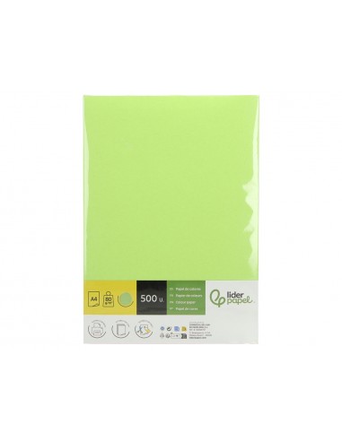 Papel color liderpapel din a4 80 g verde paquete de 500 hojas