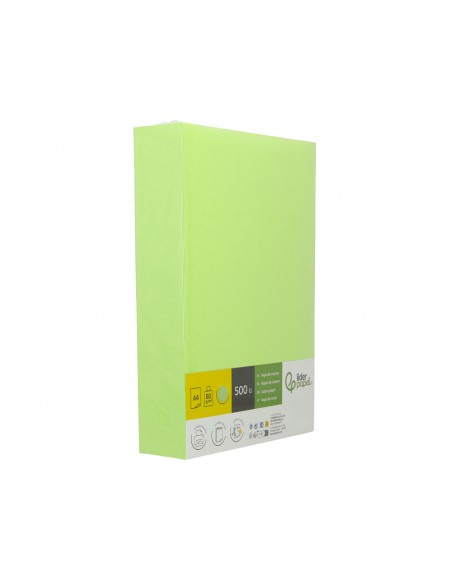 Papel color liderpapel din a4 80 g verde paquete de 500 hojas