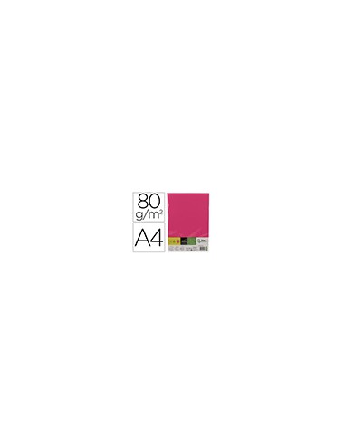 Papel color liderpapel din a4 80 g rosa intenso paquete de 500 hojas