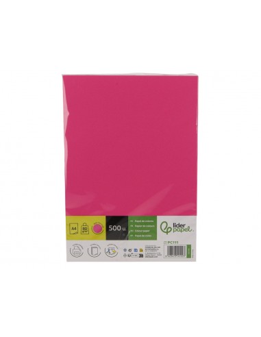 Papel color liderpapel din a4 80 g rosa intenso paquete de 500 hojas