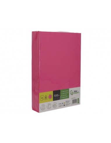 Papel color liderpapel din a4 80 g rosa intenso paquete de 500 hojas