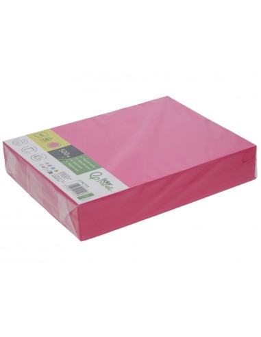 Papel color liderpapel din a4 80 g rosa intenso paquete de 500 hojas