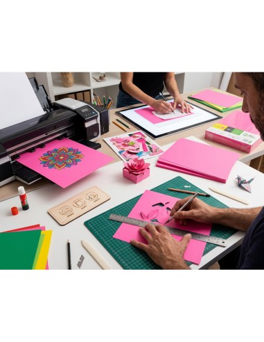 Papel color liderpapel din a4 80 g rosa intenso paquete de 500 hojas