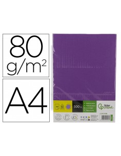 Papel color liderpapel din a4 80 g lila intenso paquete de 500 hojas
