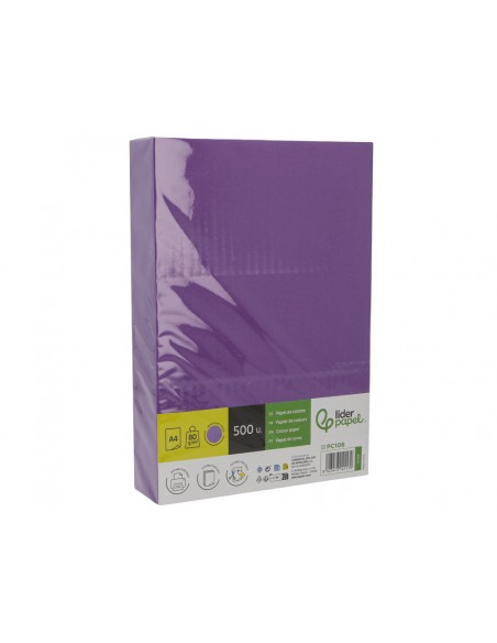 Papel color liderpapel din a4 80 g lila intenso paquete de 500 hojas Papel color liderpapel din a4 80 g lila intenso paquete de 500 hojas